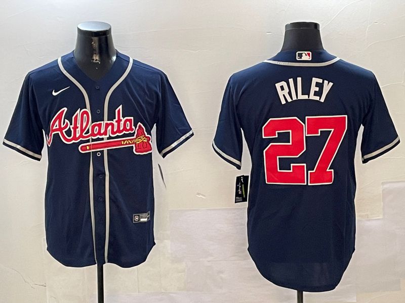 Men Atlanta Braves #27 Riley Blue Game 2024 Nike MLB Jersey style 1